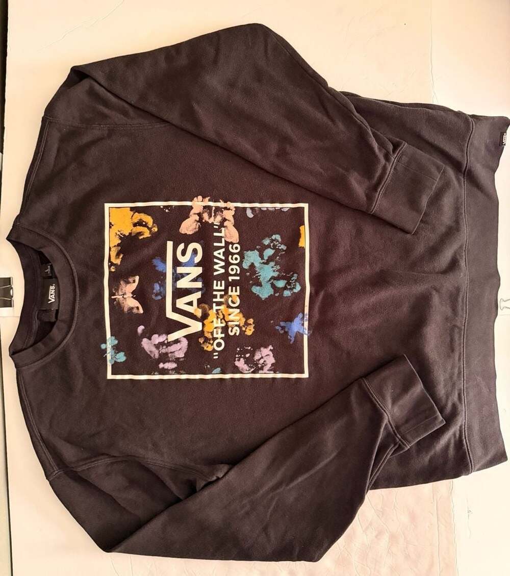 Vans Blotterfly Box Crew Sweatshirt Black Size L